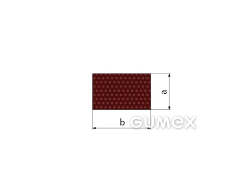 Silikónový mikroporézny profil obdĺžnikový, 10x25mm, hustota 250kg/m3, -60°C/+200°C, červenohnedý